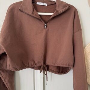 Brown Cropped Pullover